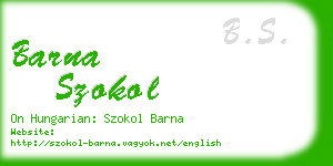 barna szokol business card